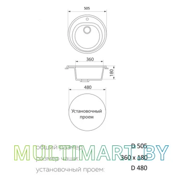 Кухонная мойка Granrus GR-505 (темно-серый) картинка 2